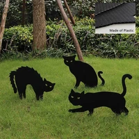 halloween props black cat silhouette halloween yard sign lawn stakes terror party supplies interesting halloween decoration