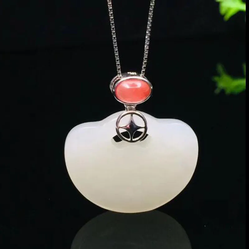 Благородный 925 пробы Серебряный Хотан Белый Нефрит слиток инкрустация бусины