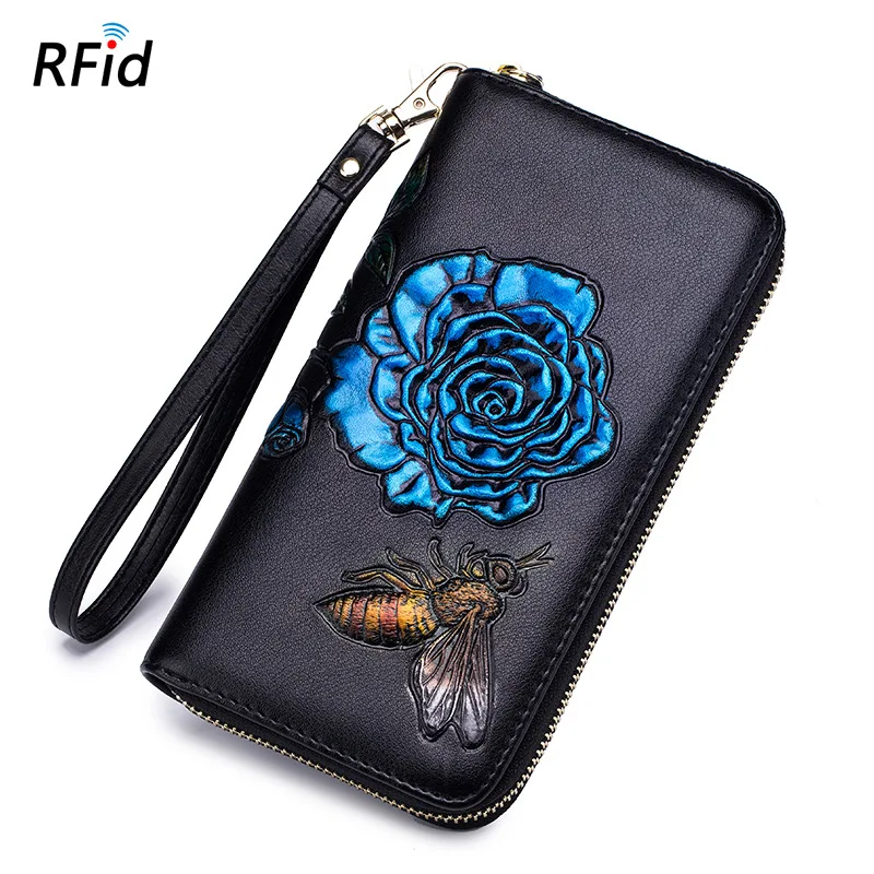 2020 Длинный кошелек с цветами новый женский индивидуальный на молнии
