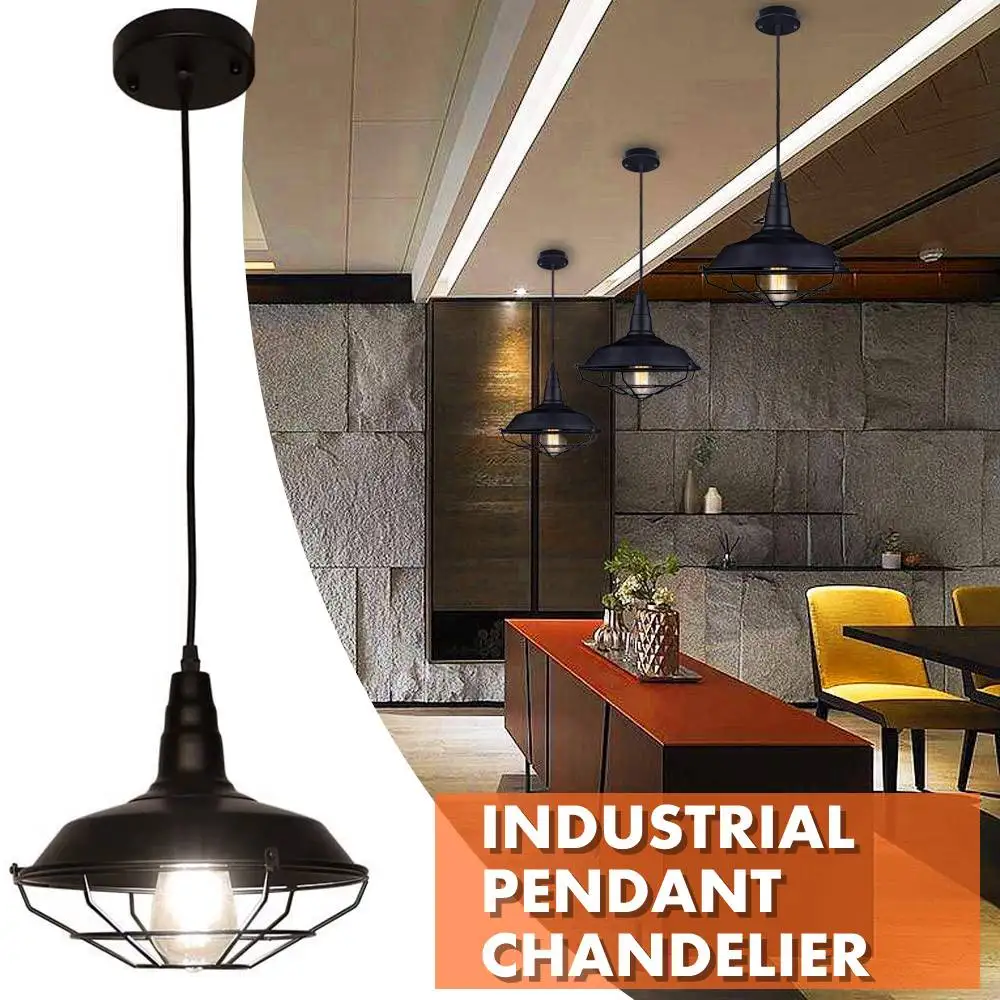 

Black Iron Industrial Loft Retro Hanging Cage Vintage Led Lamp Modern Pendant Light E26 / E27 Dining Room Restaurant Bar Counter