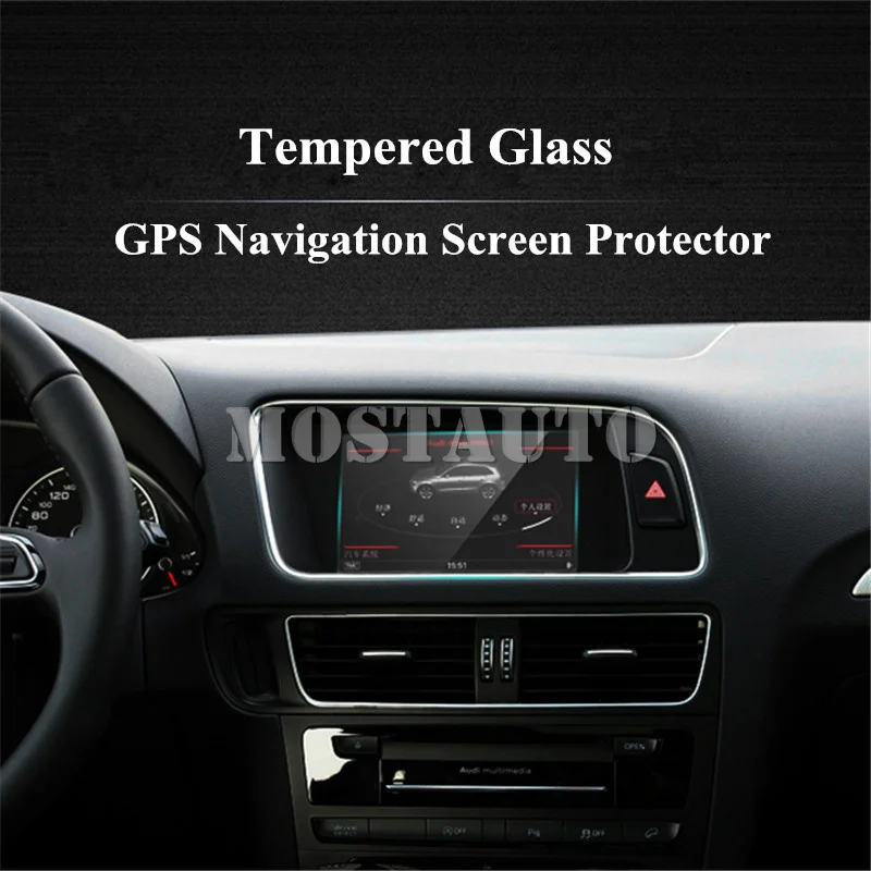 For Audi Q3 Q5 7.0 Inch Tempered Glass GPS Navigation Screen Protector 2009-2015 1pcs Car Accessories Interior Decor | Автомобили и