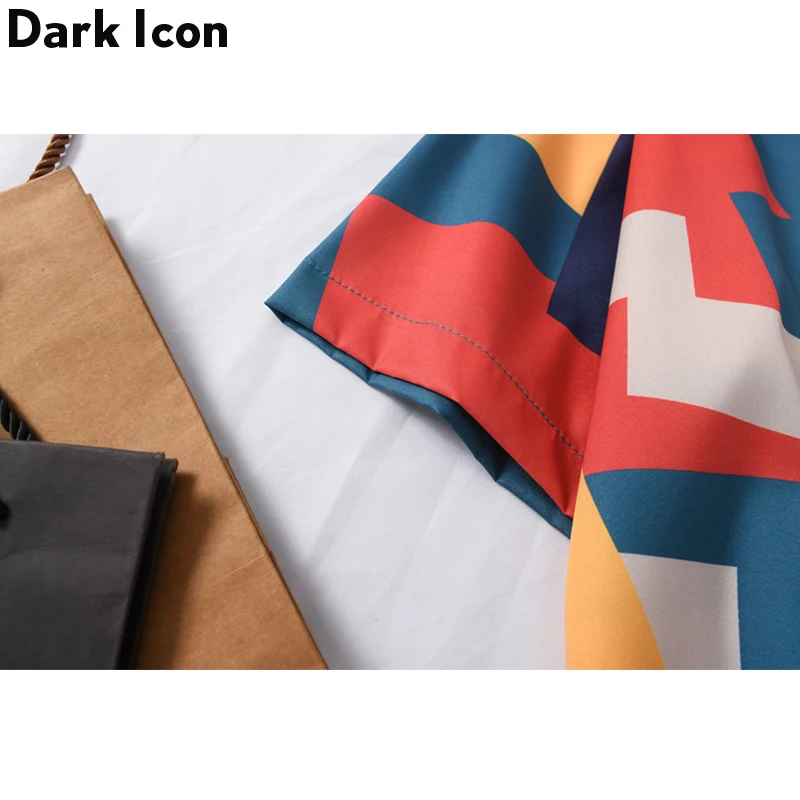 Мужская Уличная рубашка Dark Icon в стиле хип хоп с геометрическим принтом блузка