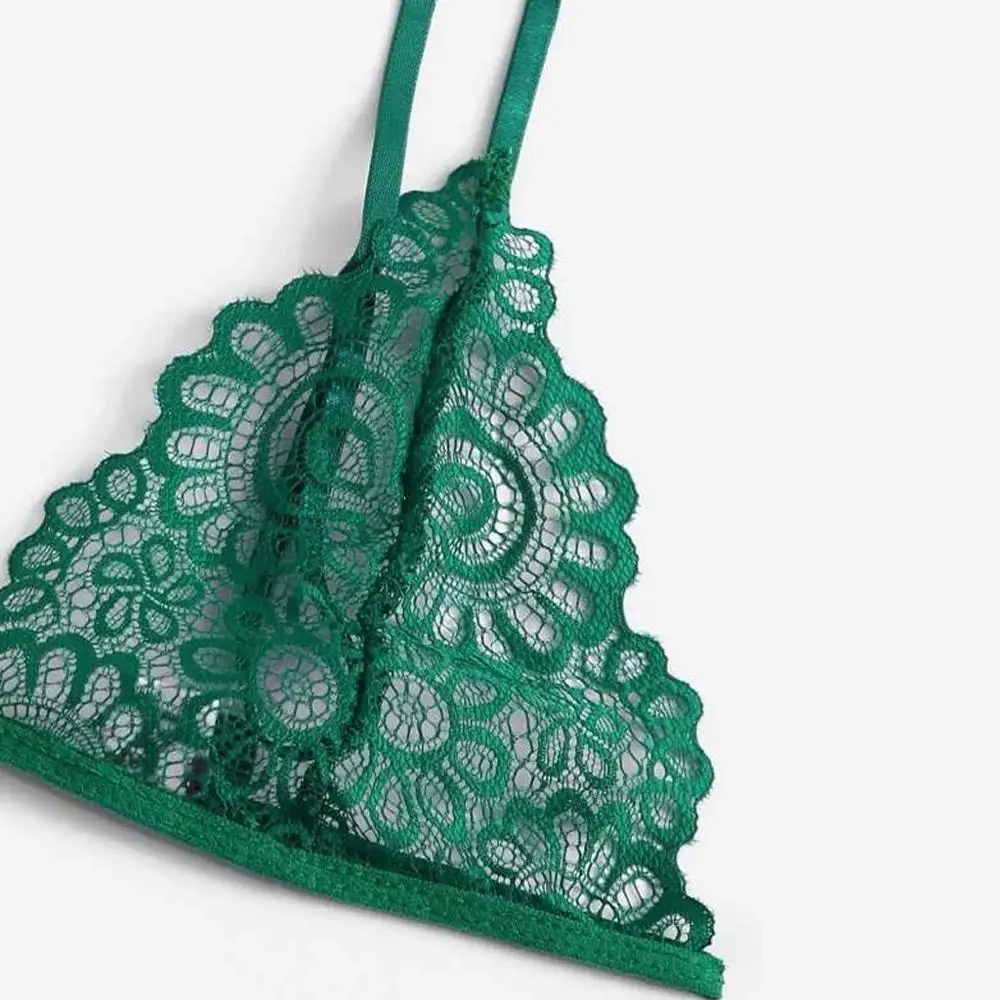 Женский комплект нижнего белья кружевной с бюстгальтером без косточек и