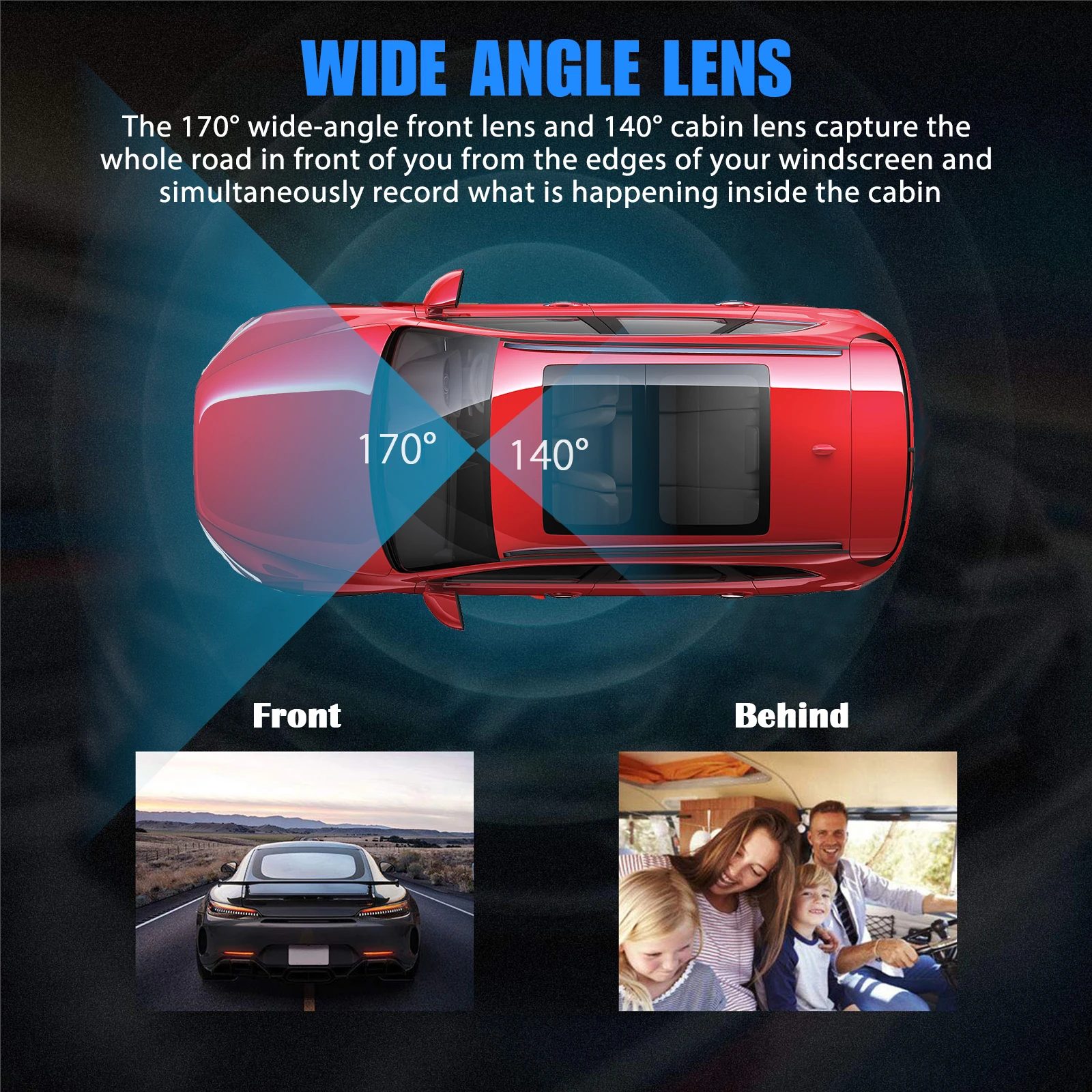 $49.83 3 Camera Dash Cam 1080P Front and Inside with GPS Vehicle Black Box  Driver Recorder for Taxi Uber CAR DVR  720P Rear Camera