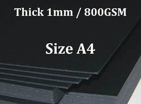 Картон из черной матовой древесной плиты A4 10 листов 800 г/м2 картон толстой бумаги