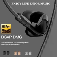 bgvp dmg 2dd4ba hybrid driver wired earphone in ear monitors noise cancelling headset metal music earbuds mmcx detachable cable