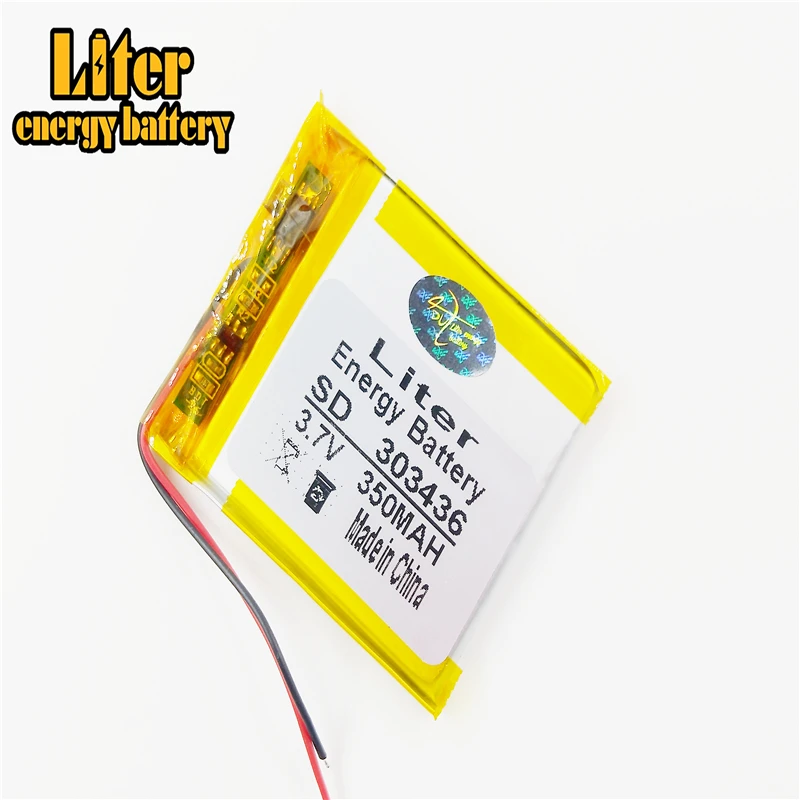 Литровая батарея энергии лучший бренд батареи 3 7 V литиевая 303436 350MAH 303535 MP3 MP4