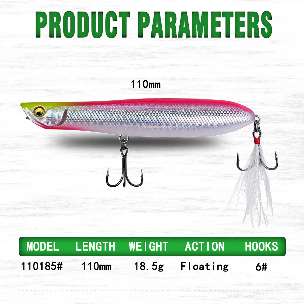 Плавающая приманка для рыбалки карандаш щуки CF Lilfelike Реалистичная рыбные жабры 110