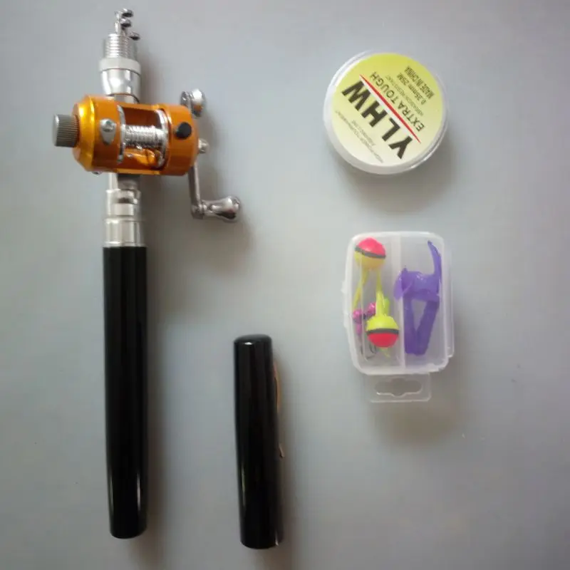 Удочка Катушка комбо набор форма мини пера телескопический Портативный полюс