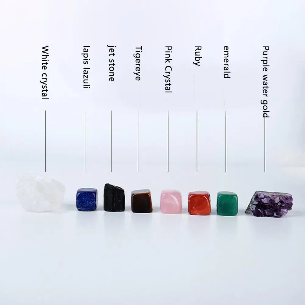 1 комплект натуральный кристалл семь цветов чакра терапия камень отделка Аметист