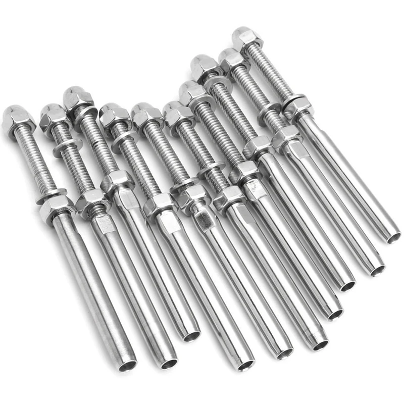 50 Pcs Stainless Steel Handrail Railing Cable Tensioner Threaded Stud End Fitting For 1/8 Inch Wire (50 Pack) | Обустройство дома