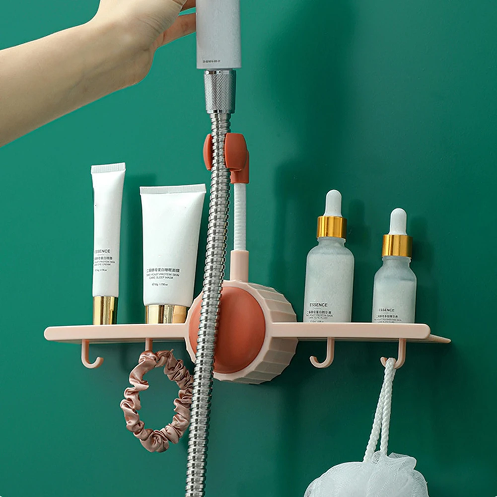 

Wall Mounted Shower Holder Round Shower Mounting Brackets Stand Adjustment Seamless Hook Bathroom Accessories