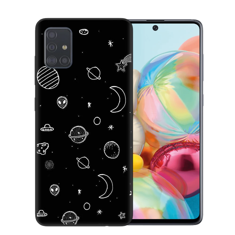 Черный силиконовый чехол для телефона Samsung S20 Ultra Plus A51 A71 A20 A30 A40 A50 A70 с изображением