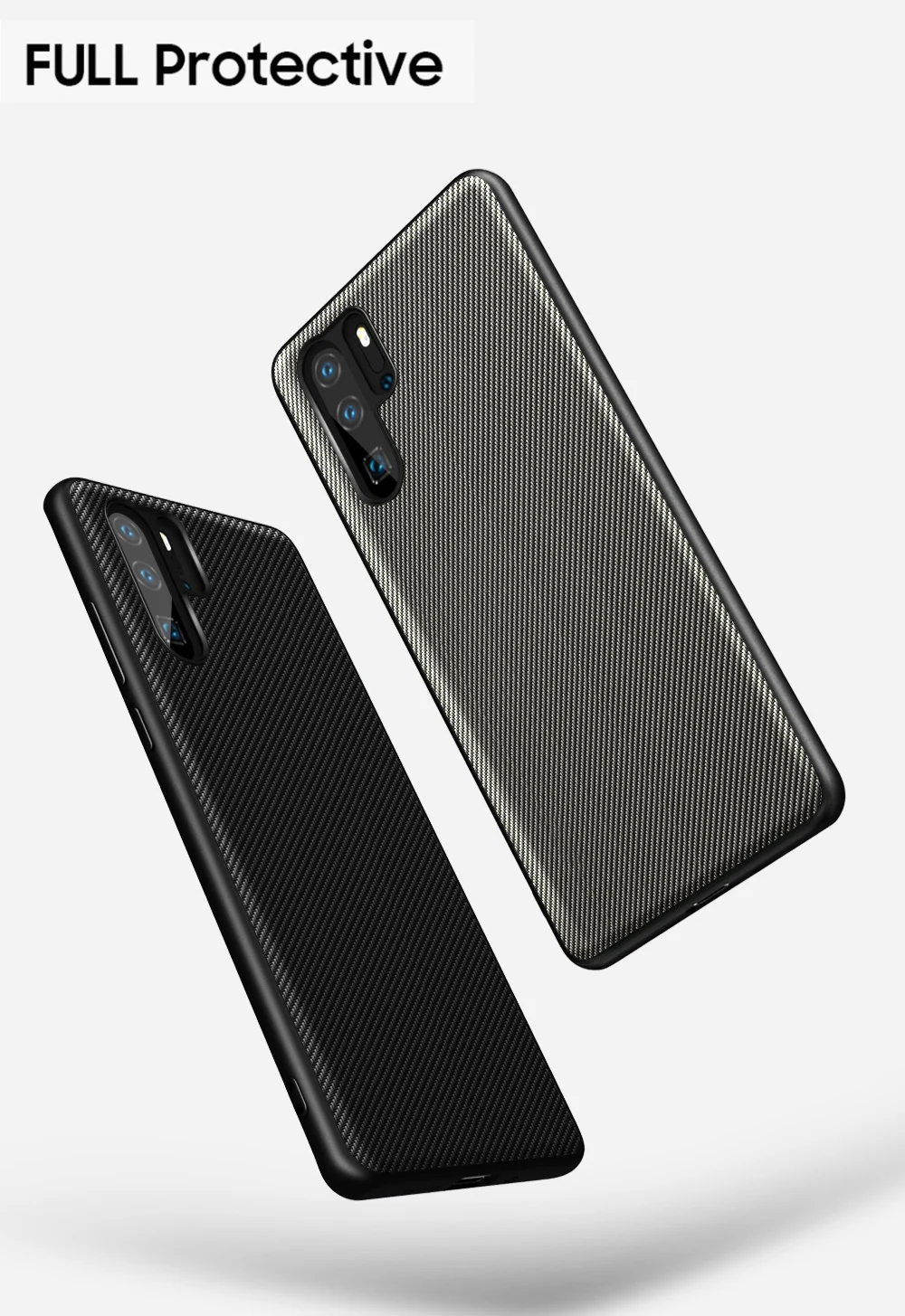 Для HUAWEI P30 Pro чехол Оригинальное углеродное волокно текстура из искусственной кожи полная Защита задняя крышка для HUAWEI P20 P30 Lite чехол для телефона