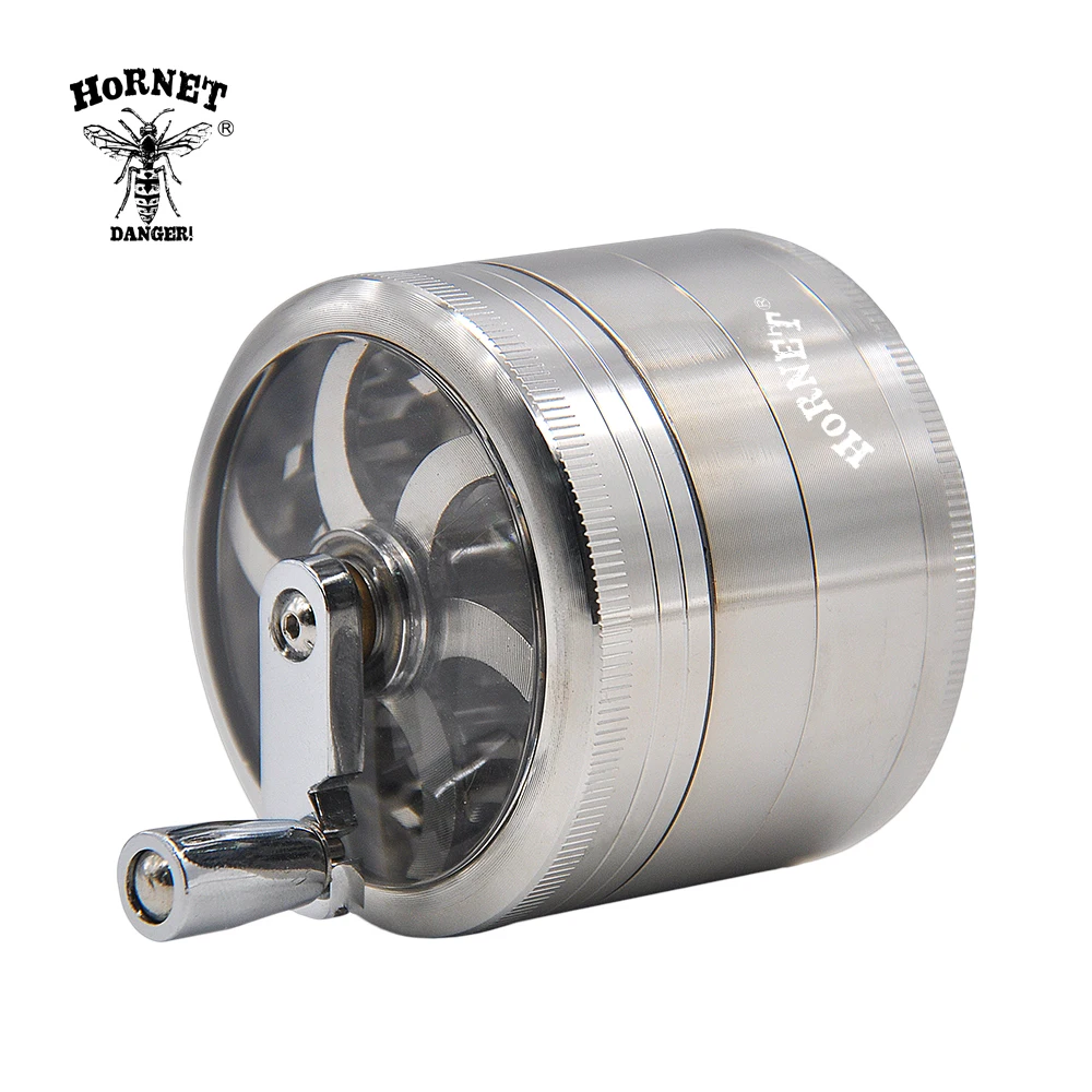 

HORNET Tobacco Grass Grinder Smoke Grinder Herb Grinder Smoking Pipe 4-Layer Aluminum Herbal Herb Cigarette Accessories