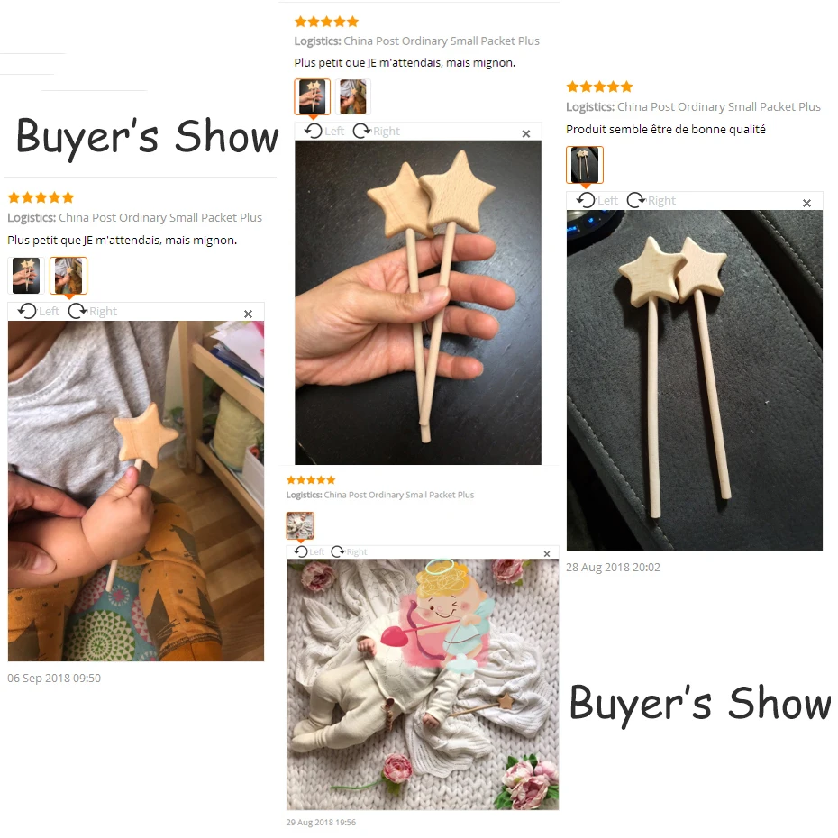 Mordedor de madera para beb&eacute;, juguetes de estrella de roedores de haya, palos m&aacute;gicos para beb&eacute;, Luna, coraz&oacute;n, mordedor masticable, gimnasio, art&iacute;culos para ni&ntilde;os, 50 Uds.-5