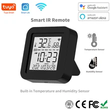 Tuya WiFi Smart IR Remote with Temperature & Humidity Sensor  for Air Conditioner TV AC Works with Alexa,Google Home  Yandex
