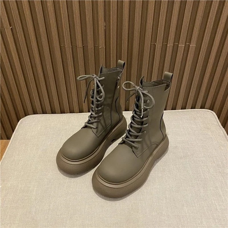 

Black Punk Chunky Heel Platform Motorcycle Boots Women 2021 Brand Design Street Style Ankle Chelsea Boots Shoes