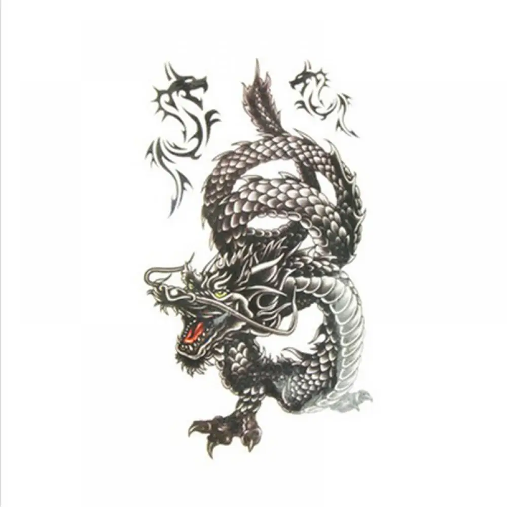 1 шт. Черный Дракон Водонепроницаемый татуировки переводятся с помощью воды