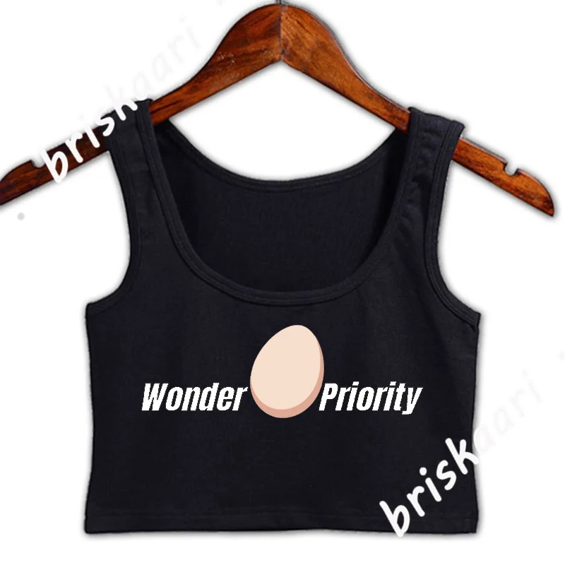 

Wonder Egg Priority Neiru Aonuma Crop Top Women Girls Summer O-Neck Tank Top Design Letter Kawaii Fitness Vest