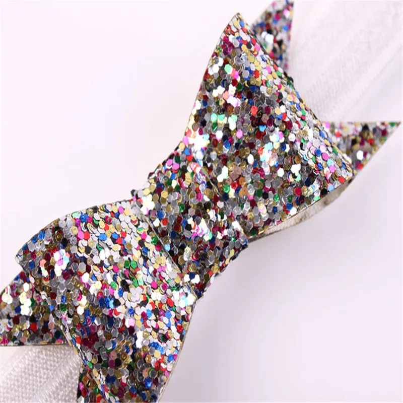 1 шт. цветок бант Блестящий эластичный ободок на голову для девочек аксессуары