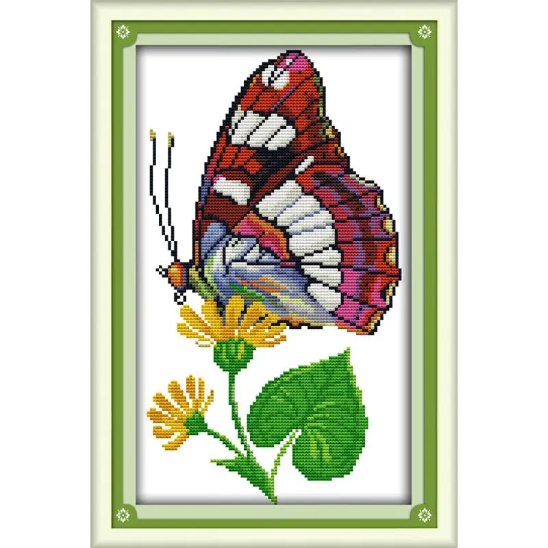 Joy Sunday/комплекты с вышитыми цветами и бабочками DMC Счетный крест печать на холсте