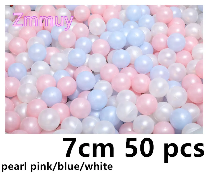 7cm pearl color 50 шт., 7 см, рождественский подарок, красочный шар, мягкий пластик, Океанский шар, забавный, для маленьких детей, для девочек и мальчиков, плавающая игрушка, бассейн, океан, волнистый шар - Цвет: 7cm pearl color