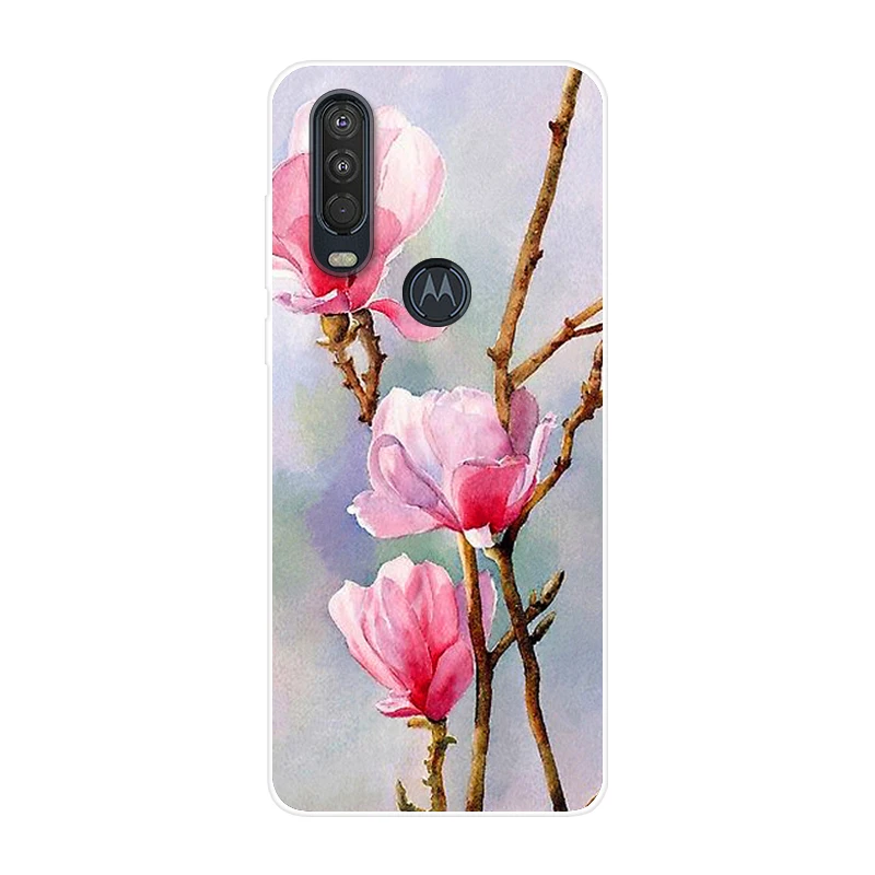44 Для Motorola One Action чехол 6,3 ''мультяшная мягкая ТПУ Силиконовая задняя крышка для MOTO One Action OneAction чехол для телефона funda One Vision - Цвет: 44