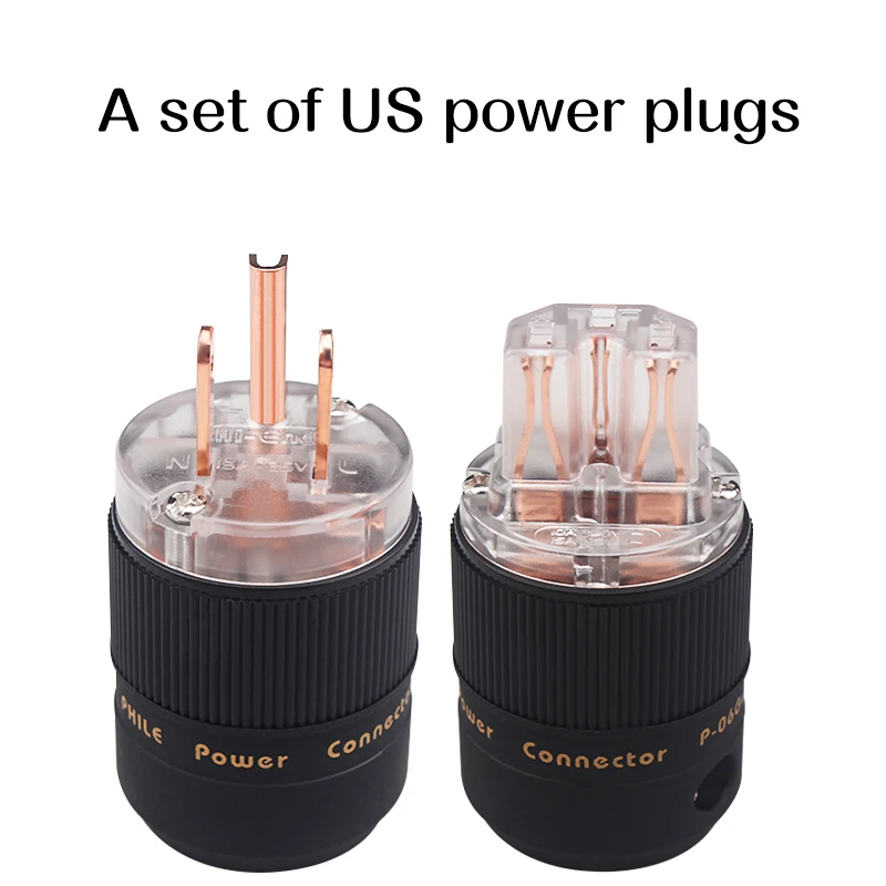 Hi-Fi P-06Cu красный Медь US вилка усилителя мощности звуковых частот силового кабеля