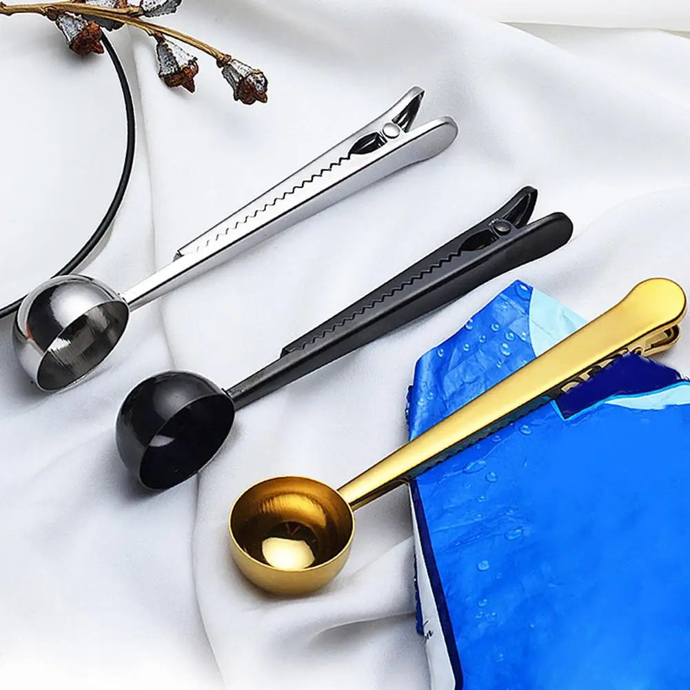 

Multifunctional Tea Coffee Measuring Cup Scoop with Portable Bag Seal Clip Restaurants Dessert Shop Milk Tea Shop Kitchen Supply
