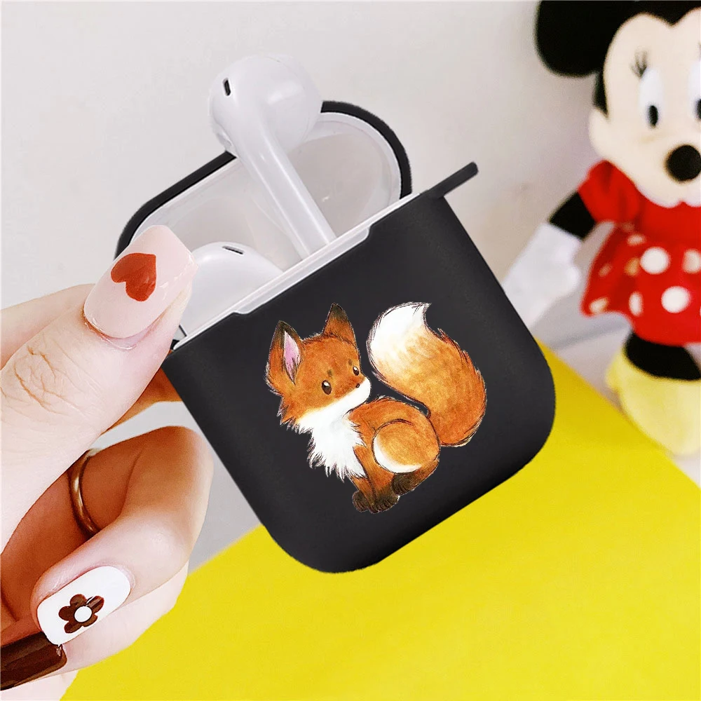 

fashion Cactus Donut pig cat flamingo cartoon Cute Earphone Charging Box Case For Apple AirPods 2 1 Black Protective Accessories
