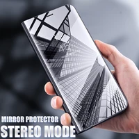 mirror smart case for lg g8 thinq k50s k61 case clear view pu leather shockproof kickstand flip cover for lg q60 k50 velvet k61