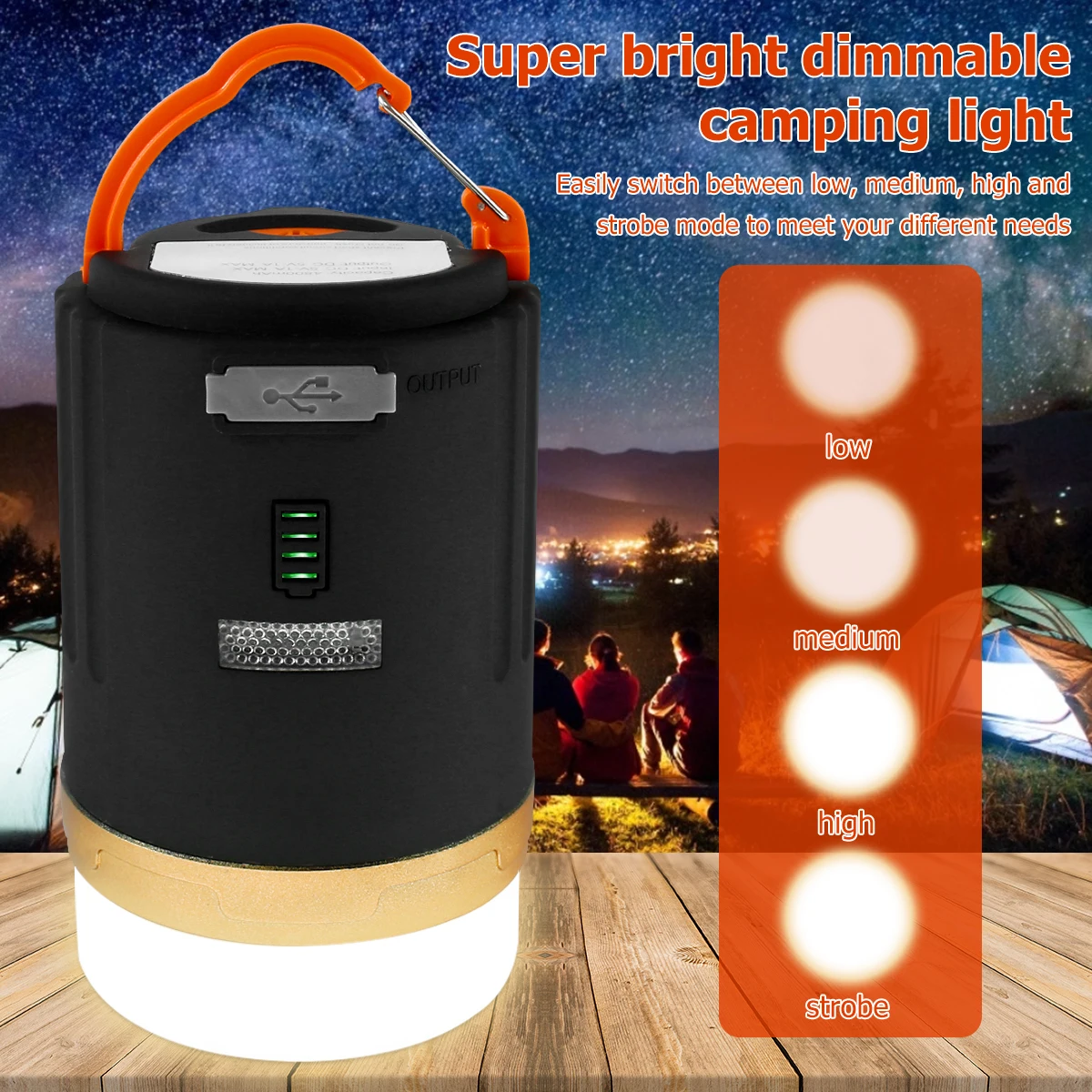 

Camping Lantern USB Rechargeable Remote Control LED Handheld Camping Light Tent Portable Lantern for Hiking Climbing Cycling