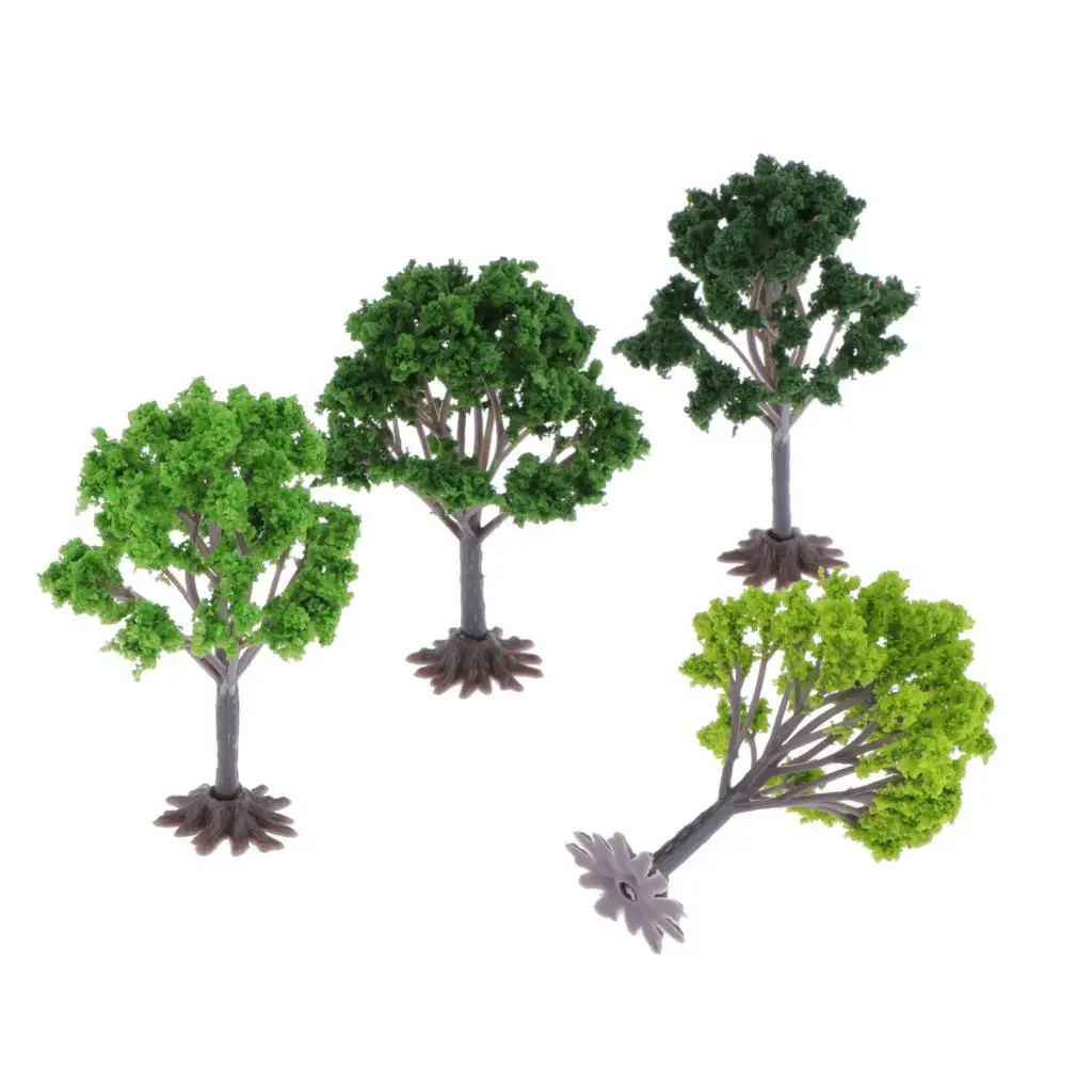 

4 Pieces of Model Trees (approx. 3 Inches) Model Train Railway Landscape Diorama Tree