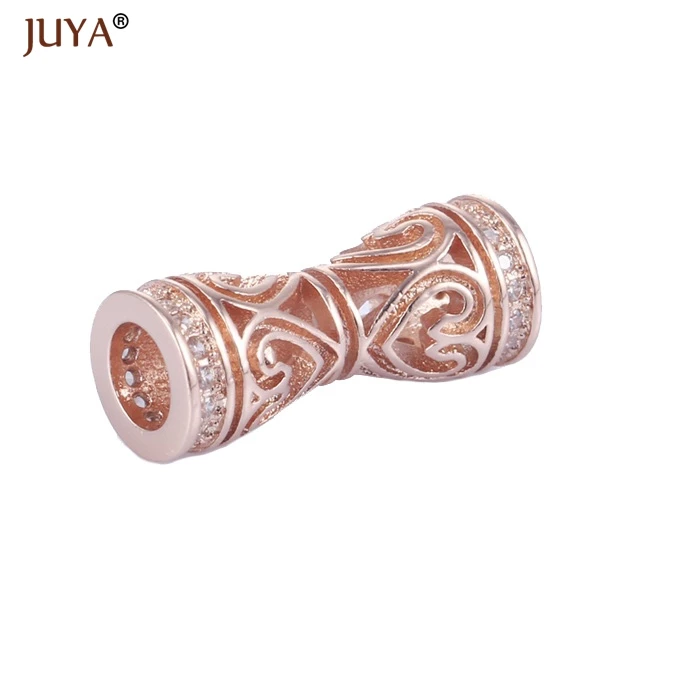 Rose Gold Разделитель,вставка для браслетов, бус, колье, серебро,вставка из кубический циркониев,фурнитура для изготовления украшений,для поделок,для браслета,фурнитура для бус - Цвет: Rose Gold