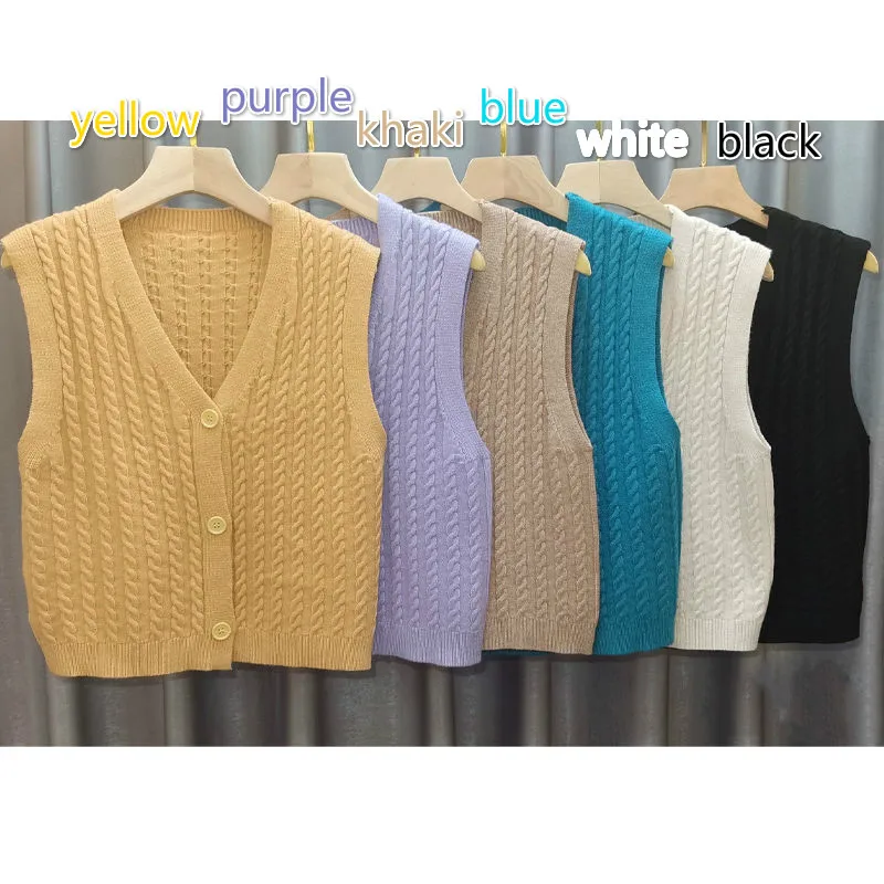 

NEW Sweater Vest Women Autumn Basic Elegant V-neck Chic Korean NEWest Popular College Girls Knitwear All-match Sweet Daily Cloth