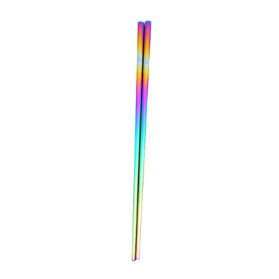 2 Pairs 21cm Нескользящие многоразовые палочки для еды металлические Ins нержавеющая сталь Горячая Изоляция Аутентичные палочки для еды суши Kawaii посуда - Цвет: 2 Pairs 21cm