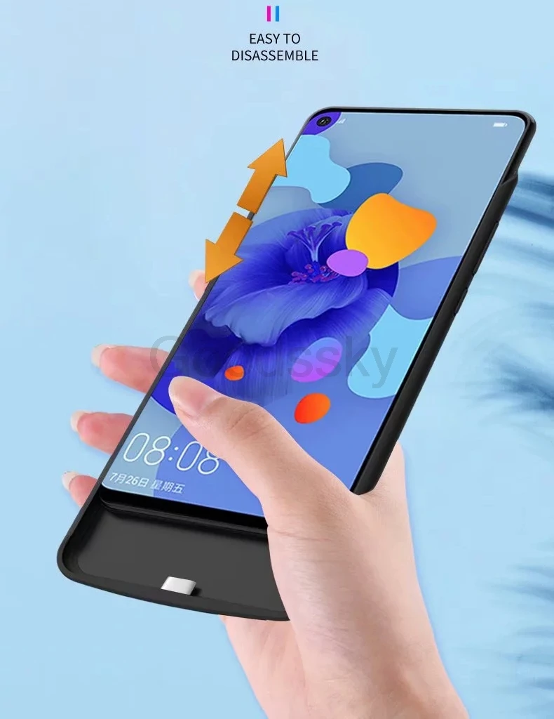 5000 мАч зарядное устройство чехол для huawei mate 30 Lite резервного копирования тонкий силиконовый ударопрочный внешний аккумулятор чехол для huawei Nova 5i Pro Чехол