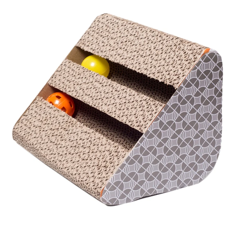 Кошечка в форме клина гофрированный картон натуральный Кот Когтеточка вырезы