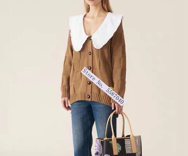 Новинка сезона осень-зима 2020 женский свитер Свободный вязаный кардиган с большим