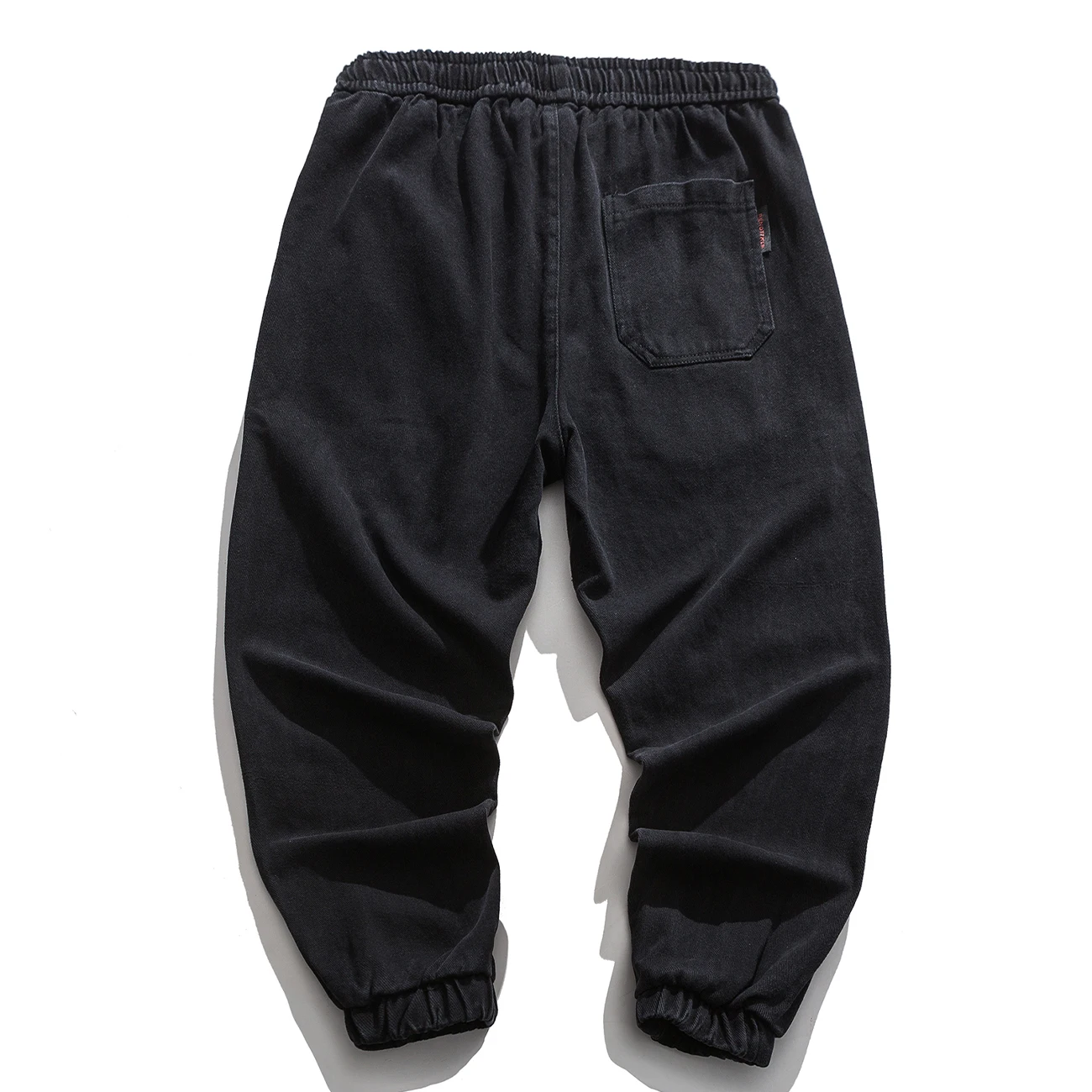 Джинсы мужские с эластичным поясом свободные креативные джоггеры из денима в