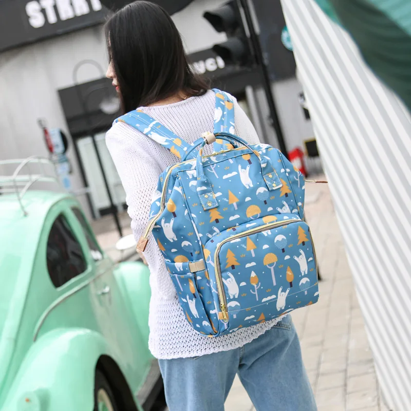

Printed Multifunctional Mummy Bag Out Mother And Baby Bag Large Capacity Backpack Fashion Treasure Mom Travel Bag
