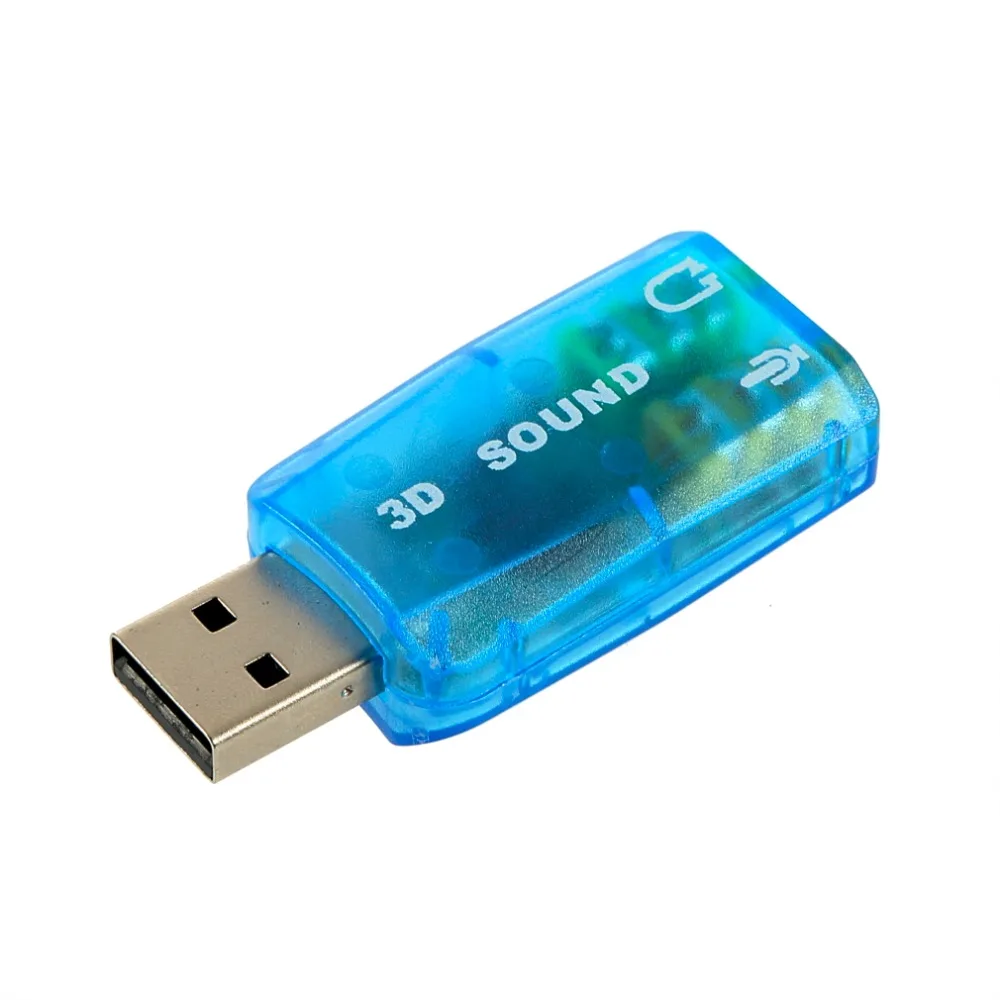 3D Аудио карта USB 1 Микрофон/Динамик адаптер объемный звук 7 CH для ноутбука |