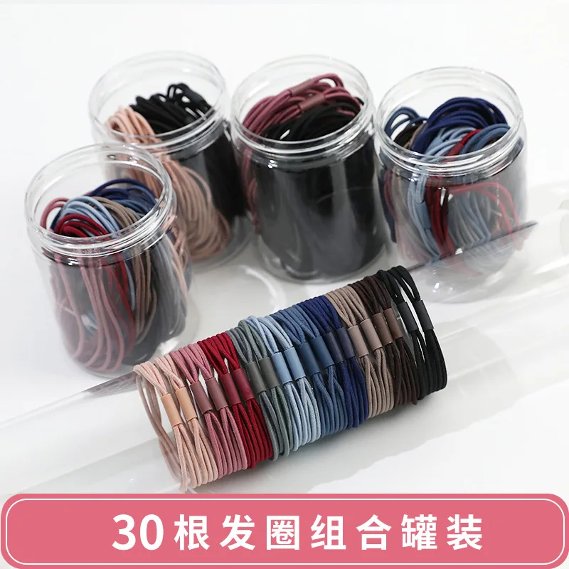 

30 PCS/box Solid Color Rubber Bands Bold High Elastic Hair Bands Women Girl Hair Ties Ropes for Ponytail Holder hair accessories