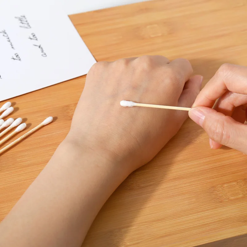 Double Head Wood Cotton Swab Women Makeup Buds Tip Sticks Nose Ear Cleaning Baby Health Care Tools palos de madera | Красота и