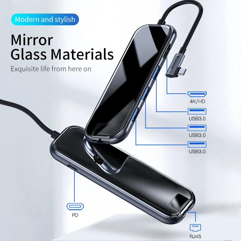 Billig Usb Typ C Hub Zu Hdmi-Kompatibel Rj45 Multi Usb 3,0 Power Adapter Für Macbook Pro Air Dock 3 Port Usb-C Usb Hub Splitter