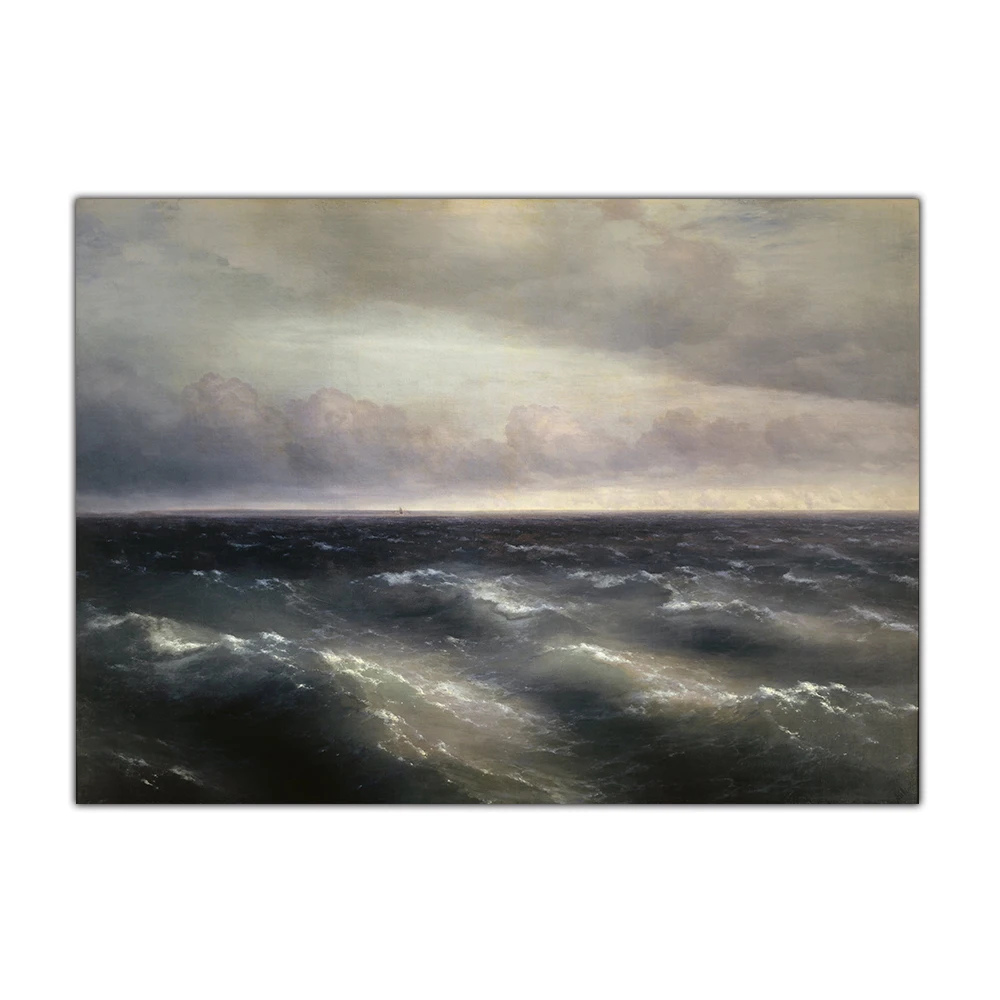 

Holover Ivan Aivazovsky"The Black Sea"Romanticism Seascape Canvas Oil Painting Poster Aesthetic Wall Home Interior Decoration