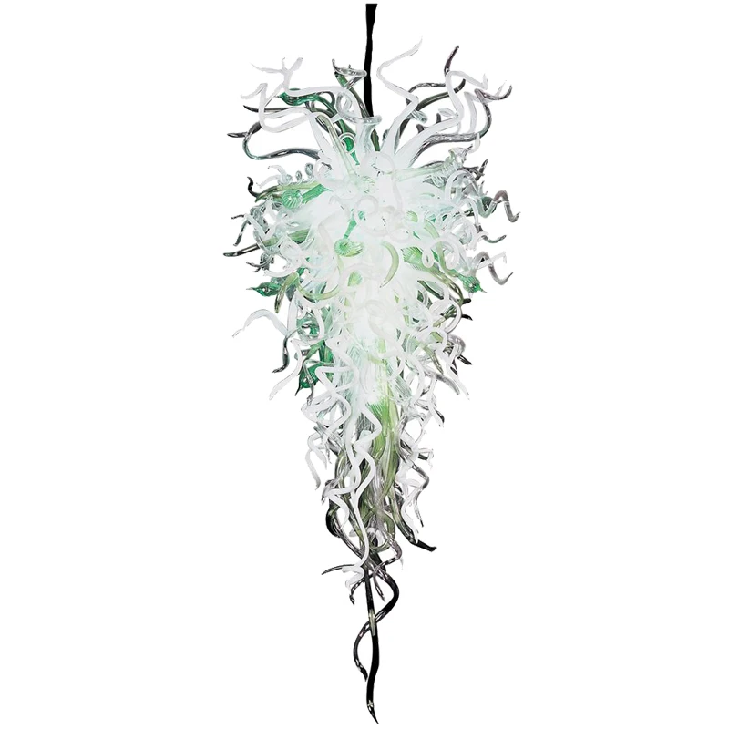 

Hand-blown Glass Crystal Chandelier White W80xH180CM LED Art Pendant Light Indoor Lustre Hotel Hall/Parlor Decoration