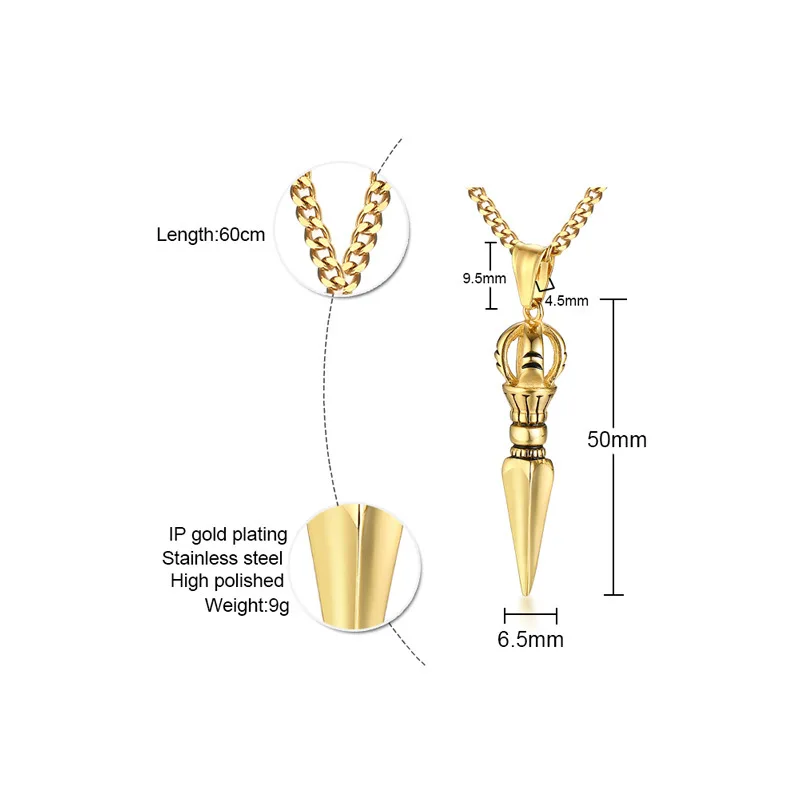 Буддийская Подвеска из нержавеющей стали с подвеской дьявола ожерелье Ваджра