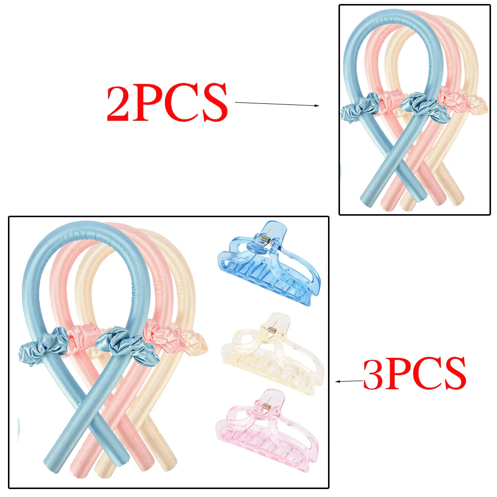 

3/4pcs Heatless Curling Rod Headband Lazy Curler Set Soft Silk Ribbon Headband Wave Formers Hair Curlers DIY Hair Styling Tools